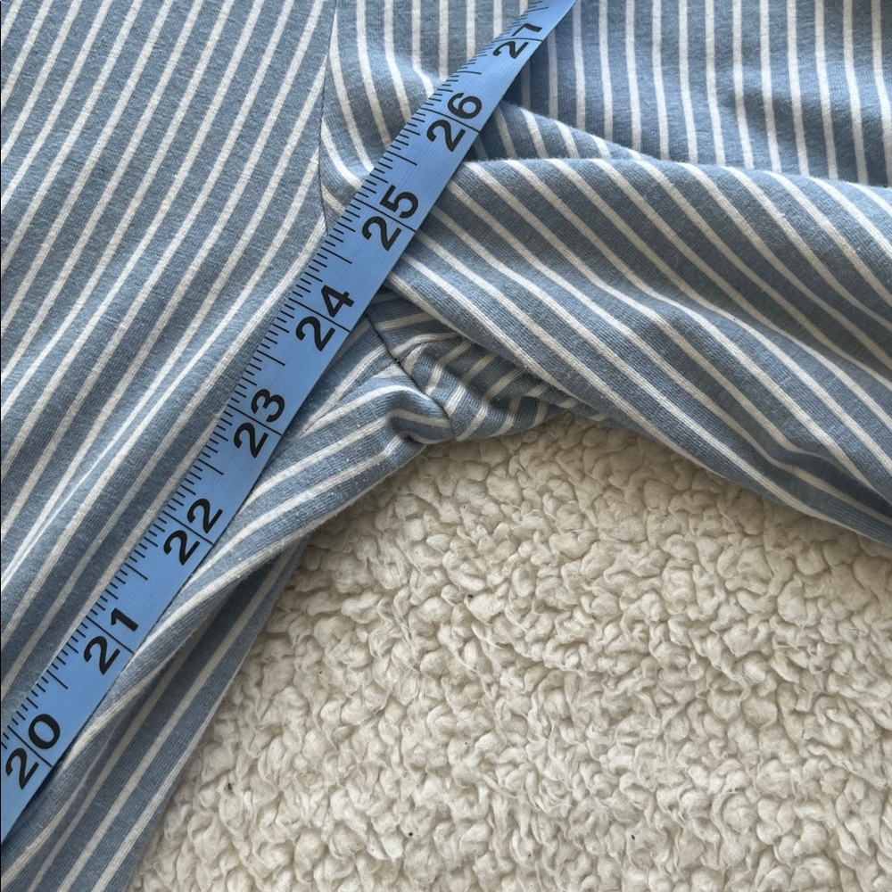 Pact Organic Cotton Blue White Striped Jumpsuit Sz Medium V-Neck Tank Ankle Crop - Picture 8 of 10
